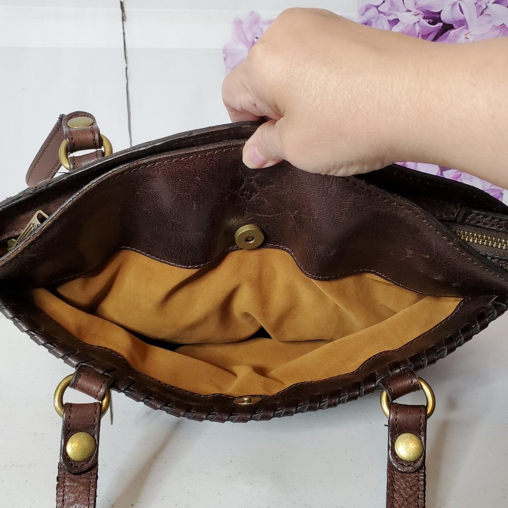 *SOLD* Patricia Nash Floral Poppy Florence Embossed Leather Shoulder Bag Tote - Picture 7 of 14